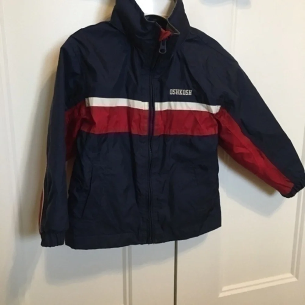 Boys size 3T Osh Kosh navy and red windbreaker